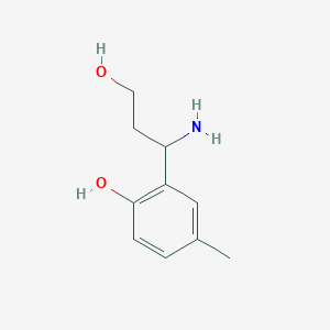 molecular formula C10H15NO2 B12957551 2-(1-Amino-3-hydroxypropyl)-4-methylphenol 