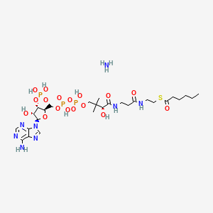 molecular formula C27H49N8O17P3S B12957790 Coenzyme A, S-hexanoate, triammonium salt 