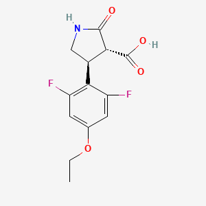 molecular formula C13H13F2NO4 B12957853 Rel-(3R,4S)-4-(4-ethoxy-2,6-difluorophenyl)-2-oxopyrrolidine-3-carboxylic acid 