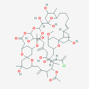 8,12,45,46,47,48,50-Heptaoxaheptacyclo(39.3.1.1(1,5).1(9,13).1(15,19).1(25,29).1(29,33))pentacont-23-ene-7,35-dione, 3,37-bis(acetyloxy)-11-(7-chloro-4-hydroxy-2-methylene-5,7-octadienyl)-10,14,15,17,27,43-hexahydroxy-31-methoxy-18,36,38,43,49-pentamethyl-39-methylene-