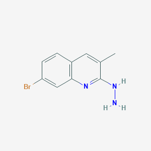molecular formula C10H10BrN3 B12958385 Quinoline, 7-bromo-2-hydrazinyl-3-methyl- 