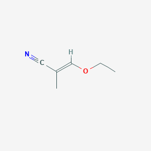 molecular formula C6H9NO B12958477 3-Ethoxy-2-methylacrylonitrile 