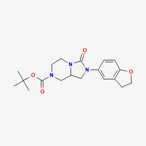 molecular formula C19H25N3O4 B12958494 Imidazo[1,5-a]pyrazine-7(1H)-carboxylic acid, 2-(2,3-dihydro-5-benzofuranyl)hexahydro-3-oxo-, 1,1-dimethylethyl ester 