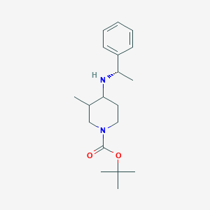 molecular formula C19H30N2O2 B12958606 tert-Butyl 3-methyl-4-(((S)-1-phenylethyl)amino)piperidine-1-carboxylate 