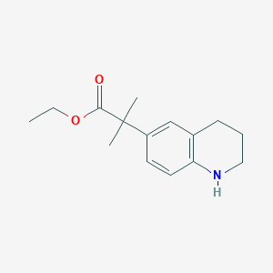 molecular formula C15H21NO2 B12958670 Ethyl 2-methyl-2-(1,2,3,4-tetrahydroquinolin-6-yl)propanoate 