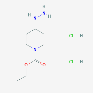 molecular formula C8H19Cl2N3O2 B12958869 Ethyl 4-hydrazinylpiperidine-1-carboxylate dihydrochloride 