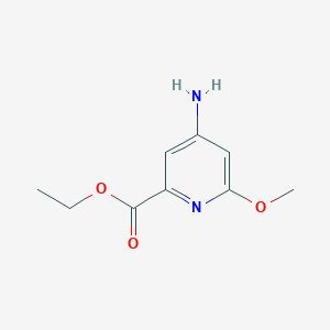 molecular formula C9H12N2O3 B12959039 Ethyl 4-amino-6-methoxypicolinate 