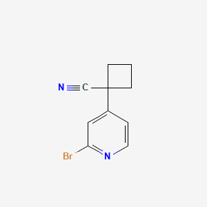 molecular formula C10H9BrN2 B12959168 Cyclobutanecarbonitrile, 1-(2-bromo-4-pyridinyl)- 