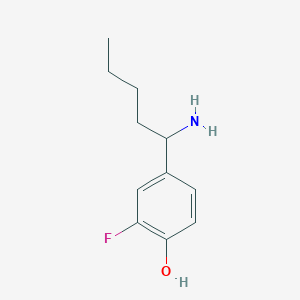 molecular formula C11H16FNO B12959232 4-(1-Aminopentyl)-2-fluorophenol 