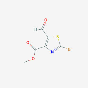 molecular formula C6H4BrNO3S B12959273 Methyl 2-bromo-5-formylthiazole-4-carboxylate 