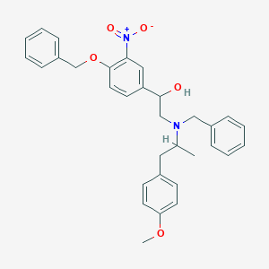 molecular formula C32H34N2O5 B129594 alpha-[[[2-(4-Methoxyphenyl)-1-methylethyl](phenylmethyl)amino]methyl]-3-nitro-4-(phenylmethoxy)benzenemethanol CAS No. 43229-67-0
