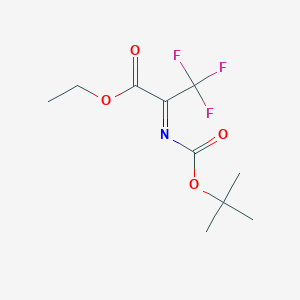 molecular formula C10H14F3NO4 B12959530 Ethyl 2-((tert-butoxycarbonyl)imino)-3,3,3-trifluoropropanoate 