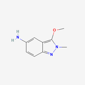 molecular formula C9H11N3O B12959640 3-Methoxy-2-methyl-2H-indazol-5-amine 