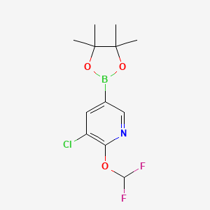 molecular formula C12H15BClF2NO3 B12959657 3-Chloro-2-(difluoromethoxy)-5-(4,4,5,5-tetramethyl-1,3,2-dioxaborolan-2-yl)pyridine 