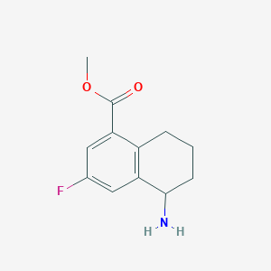 molecular formula C12H14FNO2 B12959904 Methyl 5-amino-3-fluoro-5,6,7,8-tetrahydronaphthalene-1-carboxylate hydrochloride 