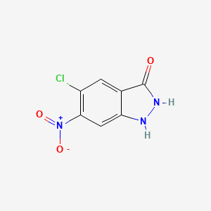 molecular formula C7H4ClN3O3 B12960061 5-Chloro-6-nitro-1H-indazol-3(2H)-one 