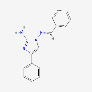 molecular formula C16H14N4 B1296037 1-(Benzylideneamino)-4-phenylimidazol-2-amine 