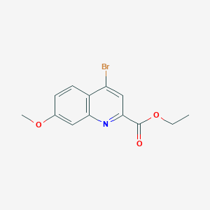 molecular formula C13H12BrNO3 B12960589 Ethyl 4-bromo-7-methoxyquinoline-2-carboxylate 