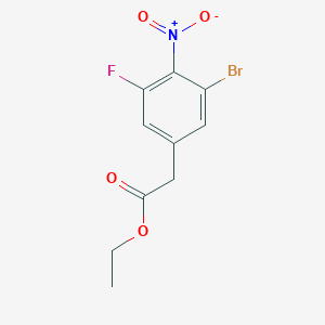 molecular formula C10H9BrFNO4 B12960886 Ethyl 2-(3-bromo-5-fluoro-4-nitrophenyl)acetate 