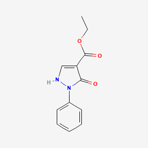 molecular formula C12H12N2O3 B1296115 Ethyl 3-oxo-2-phenyl-2,3-dihydro-1h-pyrazole-4-carboxylate CAS No. 30588-33-1