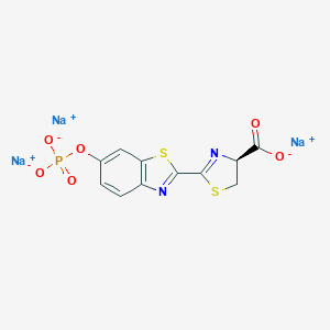 molecular formula C11H6N2Na3O6PS2 B129612 Trisodium (4S)-2-[6-(phosphonatooxy)-1,3-benzothiazol-2-yl]-4,5-dihydro-1,3-thiazole-4-carboxylate CAS No. 145613-12-3