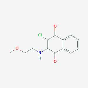 molecular formula C13H12ClNO3 B1296165 2-Chloro-3-((2-methoxyethyl)amino)naphthalene-1,4-dione CAS No. 22272-22-6