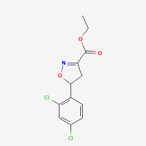 molecular formula C12H11Cl2NO3 B12961650 Ethyl 5-(2,4-dichlorophenyl)-4,5-dihydroisoxazole-3-carboxylate 