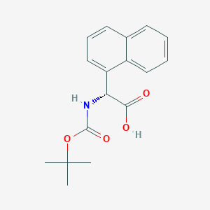 molecular formula C17H19NO4 B12962191 (R)-2-((tert-Butoxycarbonyl)amino)-2-(naphthalen-1-yl)acetic acid CAS No. 146621-91-2