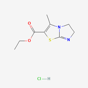 molecular formula C9H13ClN2O2S B1296223 3-Methyl-5,6-dihydroimidazo(2,1-b)thiazole-2-carboxylic acid ethyl ester hydrochloride CAS No. 34467-12-4