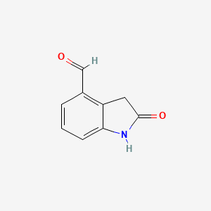 molecular formula C9H7NO2 B12962561 2-Oxoindoline-4-carbaldehyde 