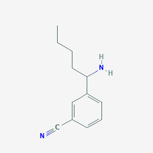 molecular formula C12H16N2 B12962586 3-(1-Aminopentyl)benzonitrile 