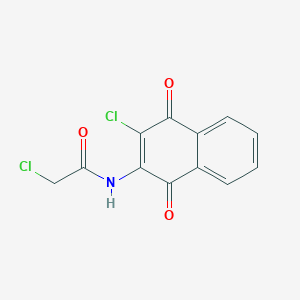 molecular formula C12H7Cl2NO3 B1296282 2-氯-N-(3-氯-1,4-二氧-1,4-二氢-萘-2-基)-乙酰胺 CAS No. 54010-92-3