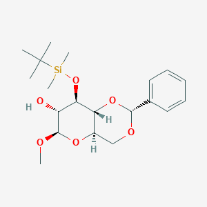 molecular formula C20H32O6Si B12962853 (2R,4aR,6R,7R,8R,8aR)-8-[tert-butyl(dimethyl)silyl]oxy-6-methoxy-2-phenyl-4,4a,6,7,8,8a-hexahydropyrano[3,2-d][1,3]dioxin-7-ol 