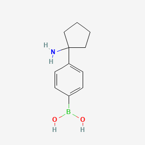 molecular formula C11H16BNO2 B12962895 (4-(1-Aminocyclopentyl)phenyl)boronic acid 