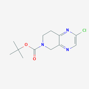 molecular formula C12H16ClN3O2 B12962939 tert-Butyl 2-chloro-7,8-dihydropyrido[3,4-b]pyrazine-6(5H)-carboxylate 