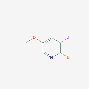 molecular formula C6H5BrINO B12962942 2-Bromo-3-iodo-5-methoxypyridine 