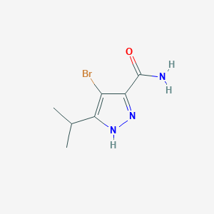 molecular formula C7H10BrN3O B12963002 4-Bromo-5-isopropyl-1H-pyrazole-3-carboxamide 