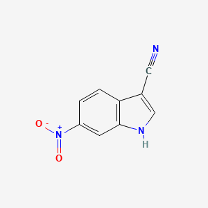 molecular formula C9H5N3O2 B1296302 6-硝基-1H-吲哚-3-腈 CAS No. 4769-99-7