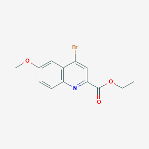 molecular formula C13H12BrNO3 B12963192 Ethyl 4-bromo-6-methoxyquinoline-2-carboxylate 