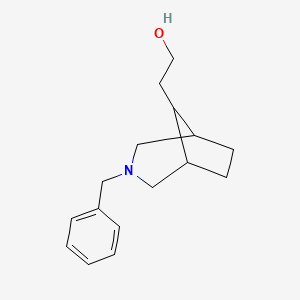 molecular formula C16H23NO B12963349 3-Azabicyclo[3.2.1]octane-8-ethanol, 3-(phenylmethyl)- 