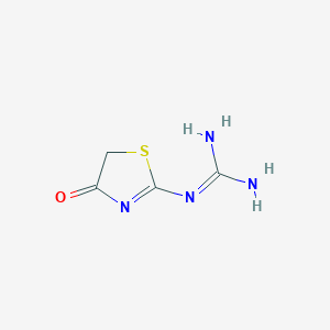 molecular formula C4H6N4OS B1296347 1-(4-oxo-5H-1,3-thiazol-2-yl)guanidine CAS No. 41812-62-8