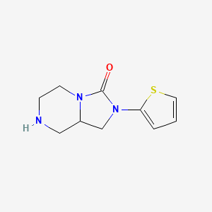 molecular formula C10H13N3OS B12963497 2-(Thiophen-2-yl)hexahydroimidazo[1,5-a]pyrazin-3(2H)-one 