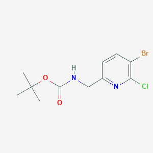 molecular formula C11H14BrClN2O2 B12963505 tert-Butyl ((5-bromo-6-chloropyridin-2-yl)methyl)carbamate 