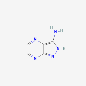 molecular formula C5H5N5 B1296352 1H-吡唑并[3,4-b]吡嗪-3-胺 CAS No. 81411-64-5