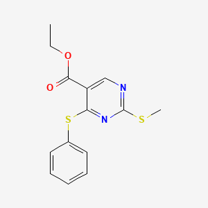 Ethyl 2-(methylsulfanyl)-4-(phenylsulfanyl)-5-pyrimidinecarboxylate