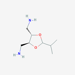 molecular formula C8H18N2O2 B129636 [(4S,5S)-5-(aminomethyl)-2-propan-2-yl-1,3-dioxolan-4-yl]methanamine CAS No. 146092-08-2