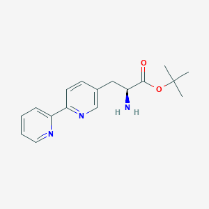 molecular formula C17H21N3O2 B12963675 tert-Butyl (S)-3-([2,2'-bipyridin]-5-yl)-2-aminopropanoate 