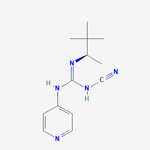 molecular formula C13H19N5 B12963754 Guanidine, N-cyano-N'-4-pyridinyl-N''-((1R)-1,2,2-trimethylpropyl)- CAS No. 113563-71-6