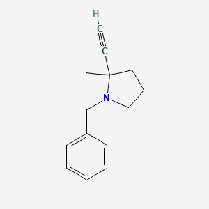 molecular formula C14H17N B12963779 1-Benzyl-2-ethynyl-2-methylpyrrolidine 