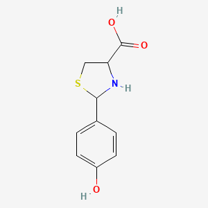 molecular formula C10H11NO3S B1296391 2-(4-Hydroxyphenyl)-1,3-thiazolidine-4-carboxylic acid CAS No. 69588-11-0